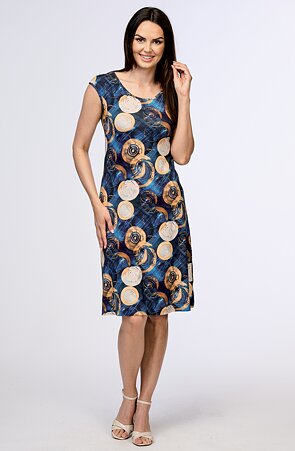 Elegantní modré dámské šaty 7036